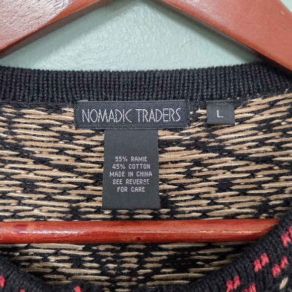 Nomadic Traders Womens Colorful Patterned Zip Up Cardigan Sweater Large Cottage - Picture 3 of 9